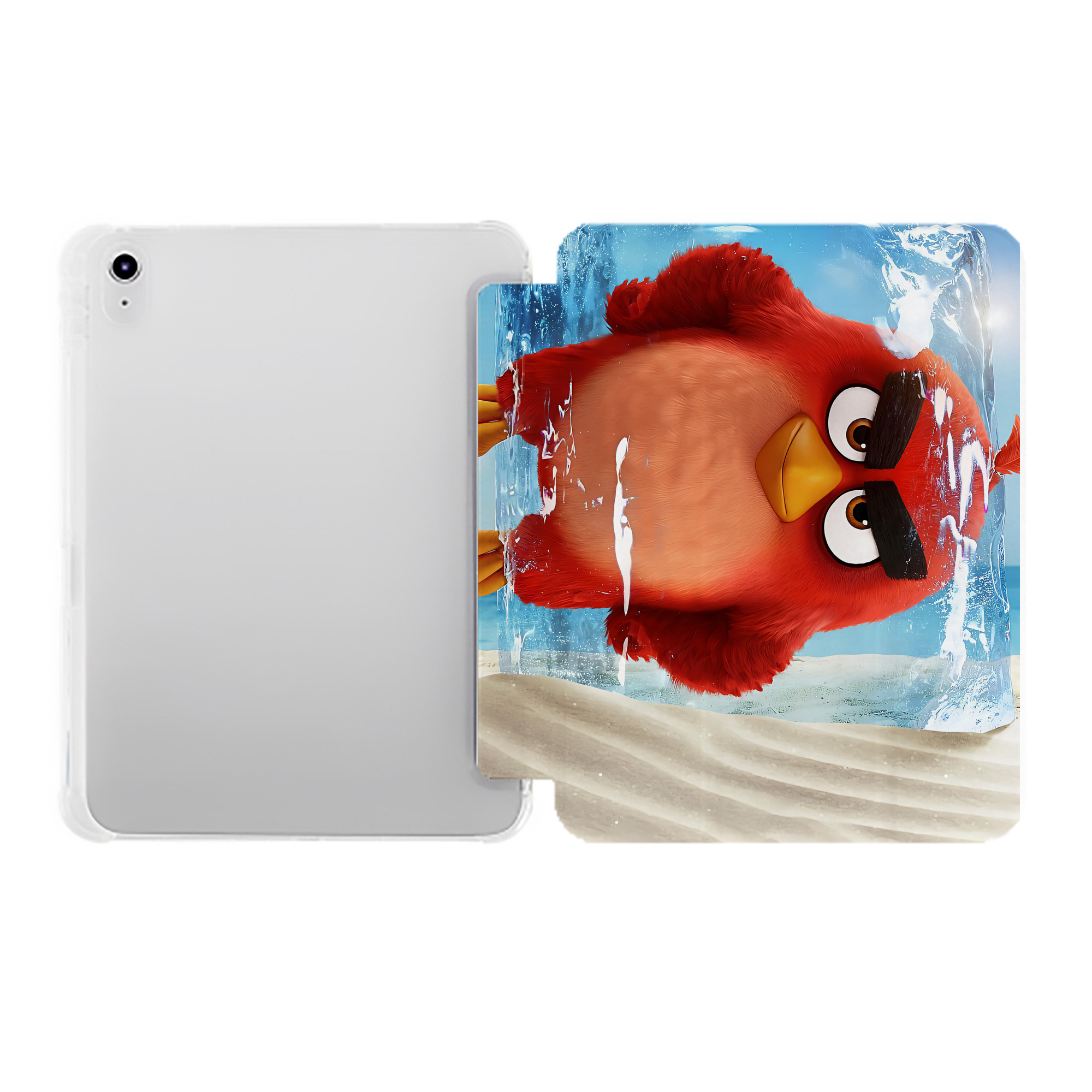 （画像用） Angry Birds アングリーバード IPad ケース ペン収納付き 三つ折りスタンド PUレザー×シリコン 対応機種9.5/10.5/10.9インチ